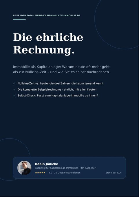 Cover des Leitfadens: Die ehrliche Rechnung – Immobilie als Kapitalanlage 2026